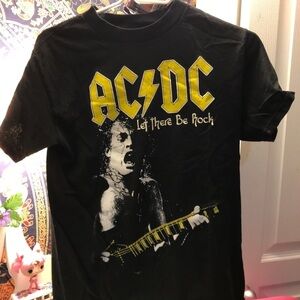 AC/DC ROCK BAND TEE SHIRT T-SHIRT BLACK YELLOW VINTAGE